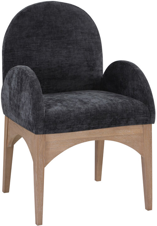 Meridian Furniture Waldorf Black Chenille Fabric Dining Chair