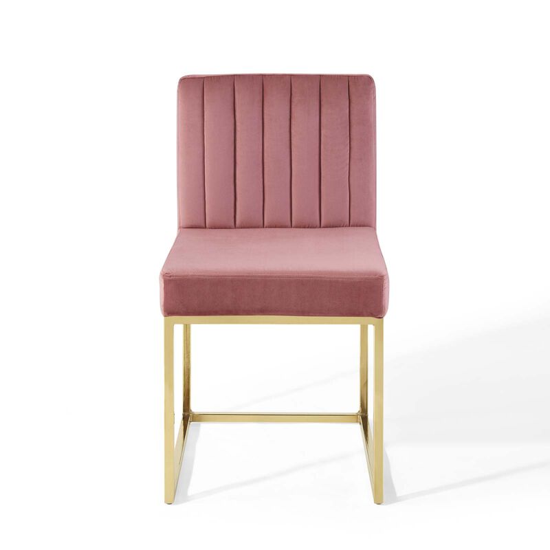Carriage Channel Tufted Sled Base Performance Velvet Dining Chair image number 4