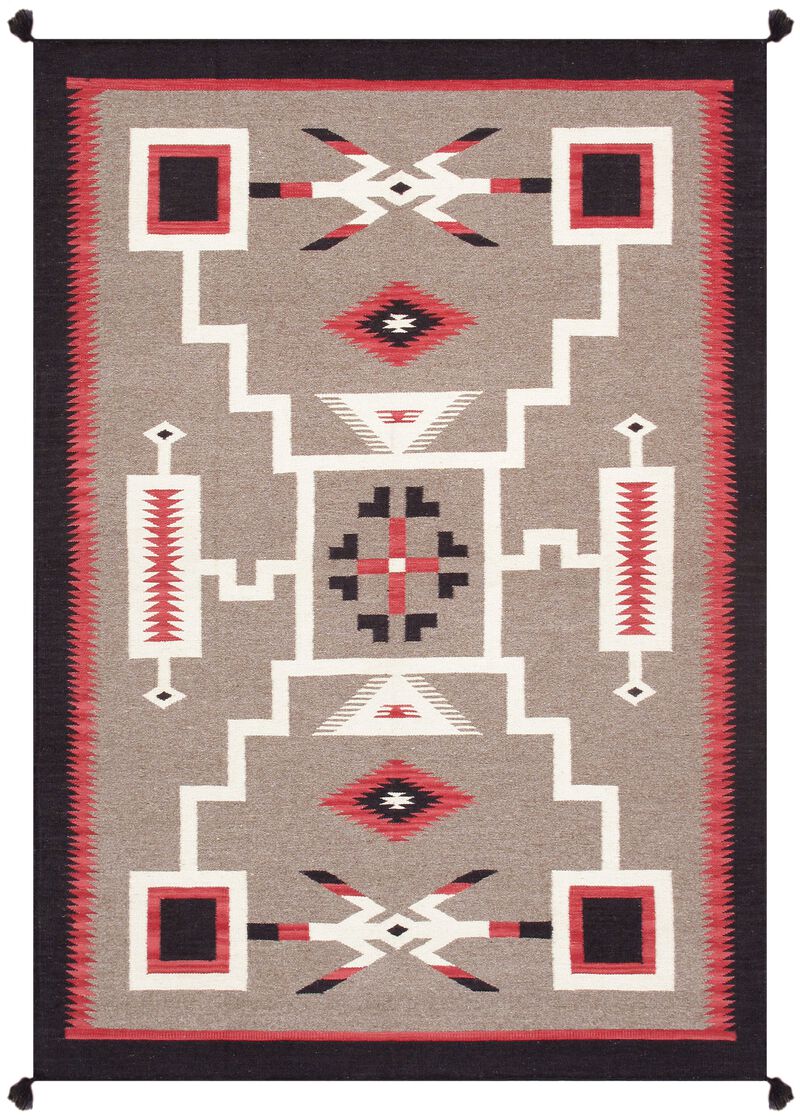 Pasargad Home Tuscany Reversible Wool Mocha Area Rug- 4'10'' X 7' 0'' image number 0