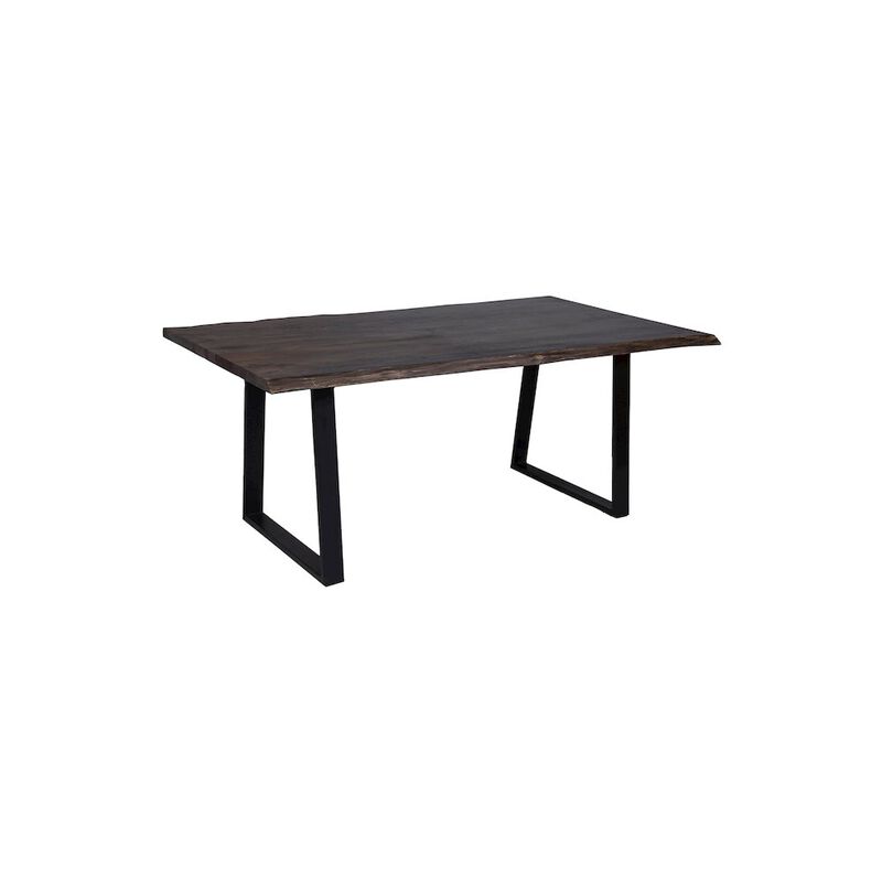 Porter Designs Manzanita Live Edge Solid Sheesham Wood Dining Table, Gray