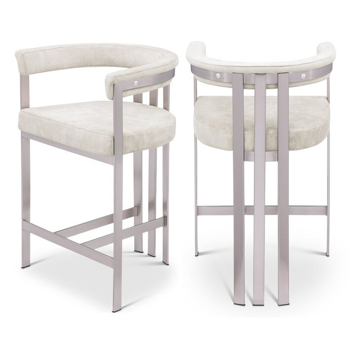Meridian Furniture Marcello Velvet Counter Stool, Set of 2