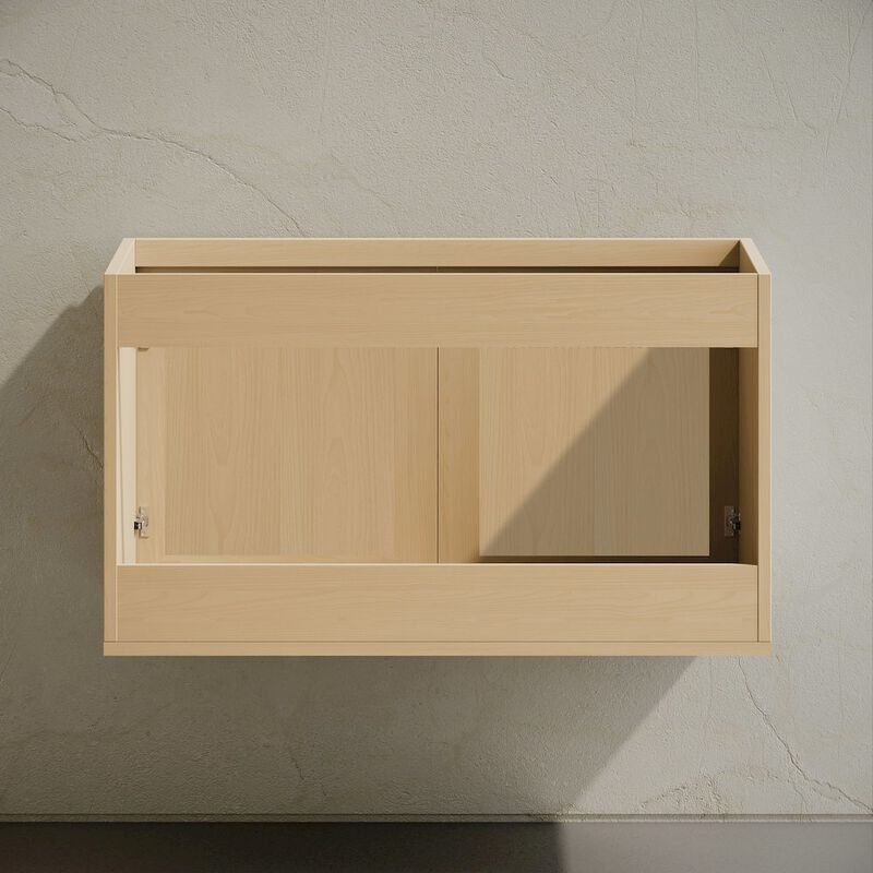 Classe 36" Wall-Mounted Bathroom Vanity in Natural Oak without Sink Top image number 4