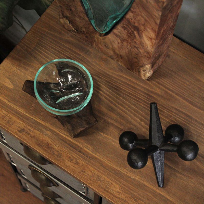 Glass and Teak Driftwood Bowl &ndash; 3.25&rdquo; High Decorative Succulent Centerpiece image number 7