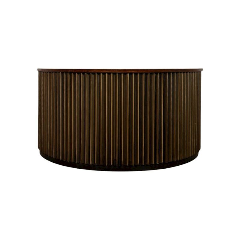 Carolina Chair & Table Harmony 36 Brass Groove Coffee Table - Black Honed