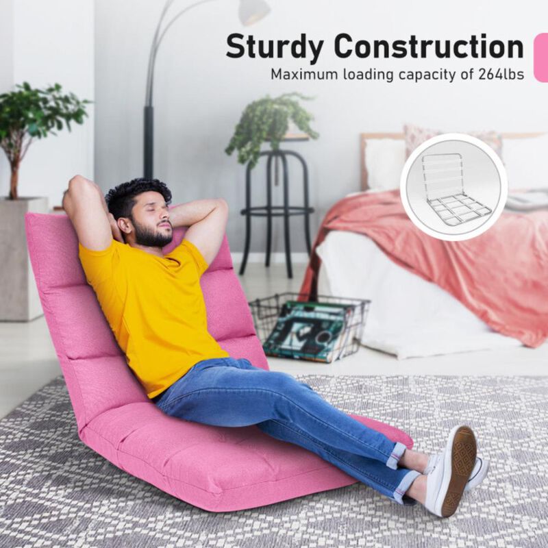 Hivvago 14-Position Adjustable Folding Lazy Gaming Sofa image number 3