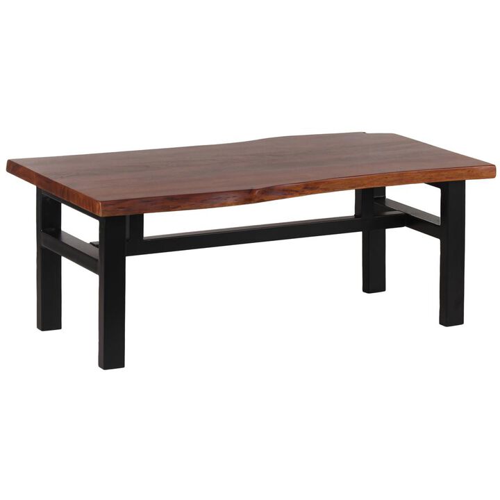 AmeriHome Acacia Live Edge Trestle Coffee Table