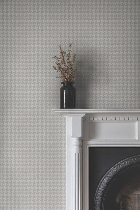 Watson Dark Grey Houndstooth Wallpaper