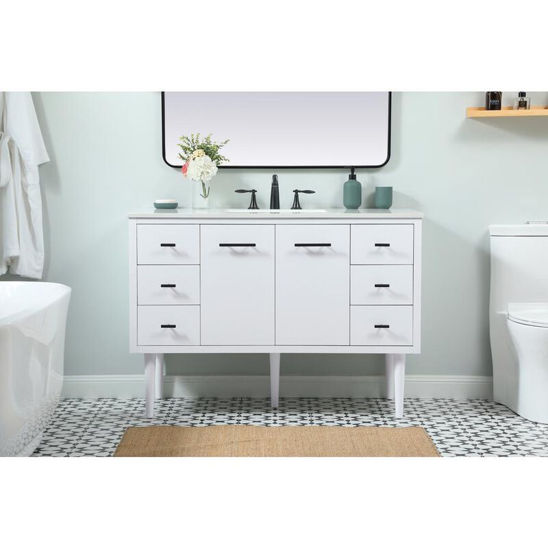 Elegant Kitchen and Bath 48 inch Single bathroom vanity in white