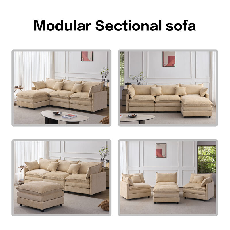 Vulwab 105" Modular Sectional Couch image number 4