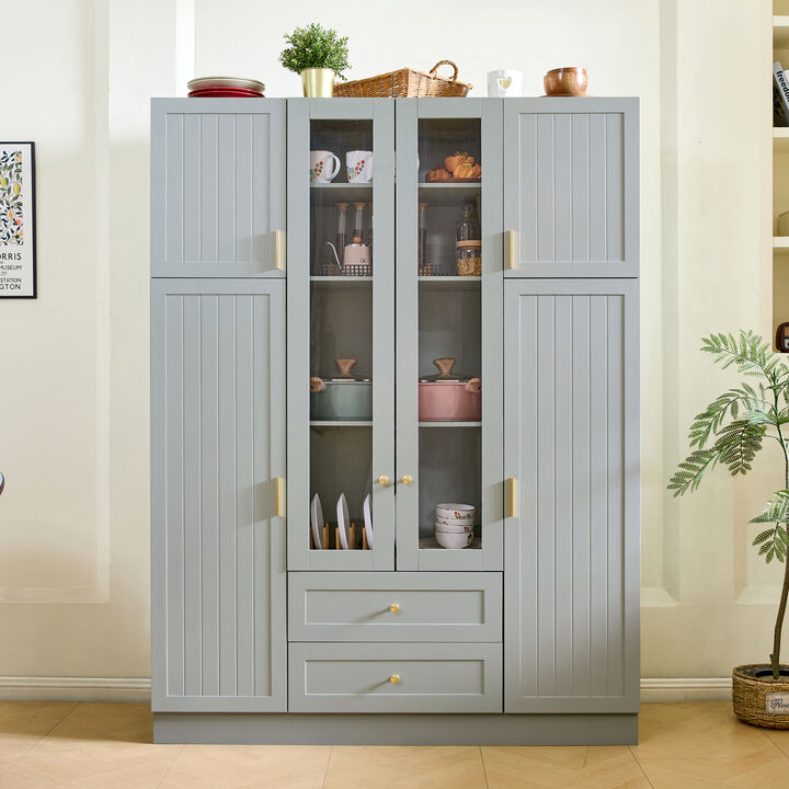 Merax Extra-Large Storage Cabinet with Vertical Dividers, Door Shelves, Adjustable Shelving System