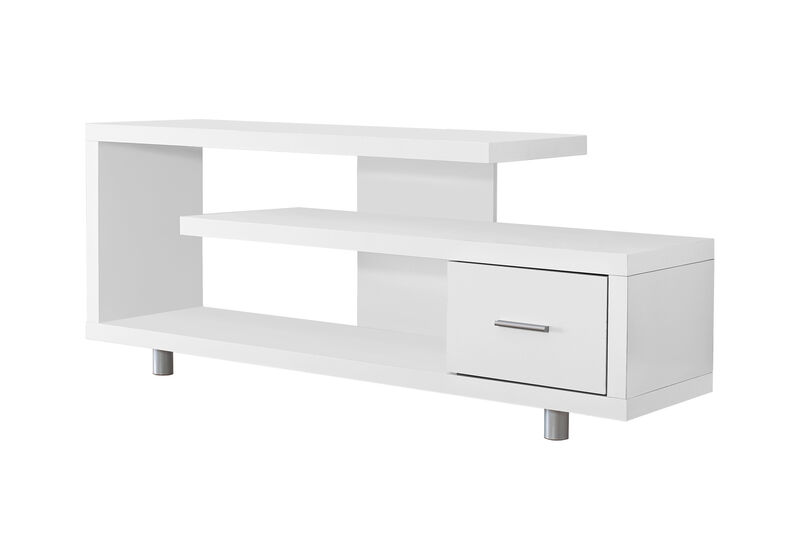 Modern TV Stand with Cabinets – Functional Enclosed Storage Entertainment Center for Home and Living Room