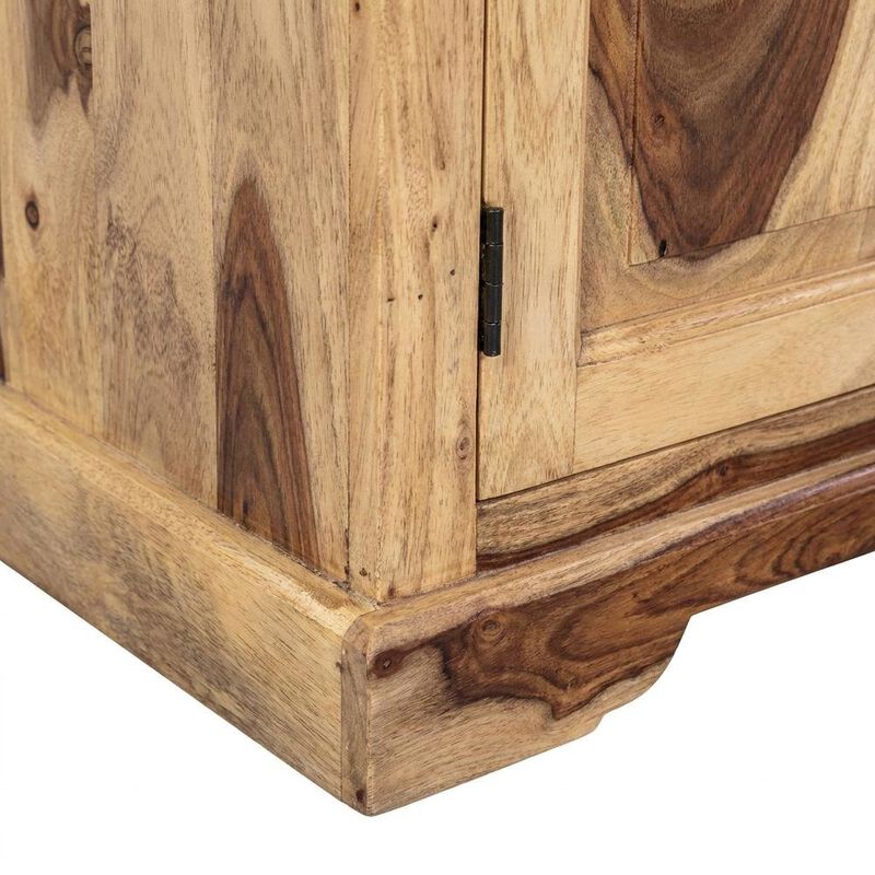 Starlight Canyon Home Solid Sheesham Wood Nightstand with Open Shelf, Bohemian Bedside Table image number 5