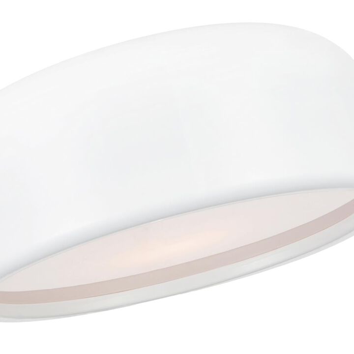 Campton 3 Light Drum Shade Flush Mount With White Finish