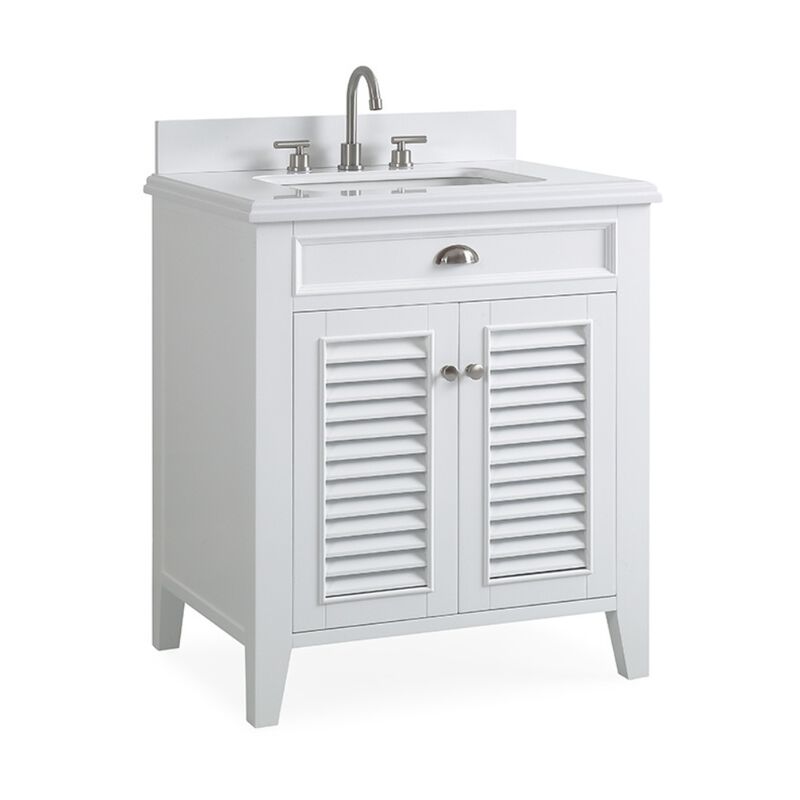30 Inch Contemporary Style White Kalani Bathroom Vanity (Variant) image number 1