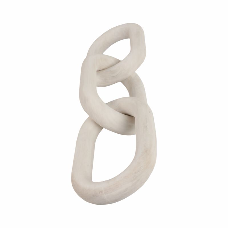 28" 3 Wooden Links, White image number 2