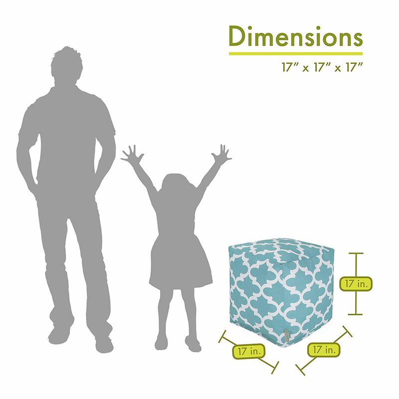 Majestic Home Goods Cube Pouf Trellis Teal