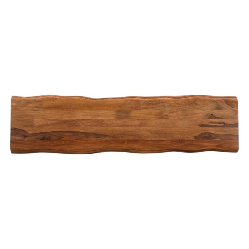 HomeRoots 68" Brown Solid Wood Live Edge Dining Bench image number 0