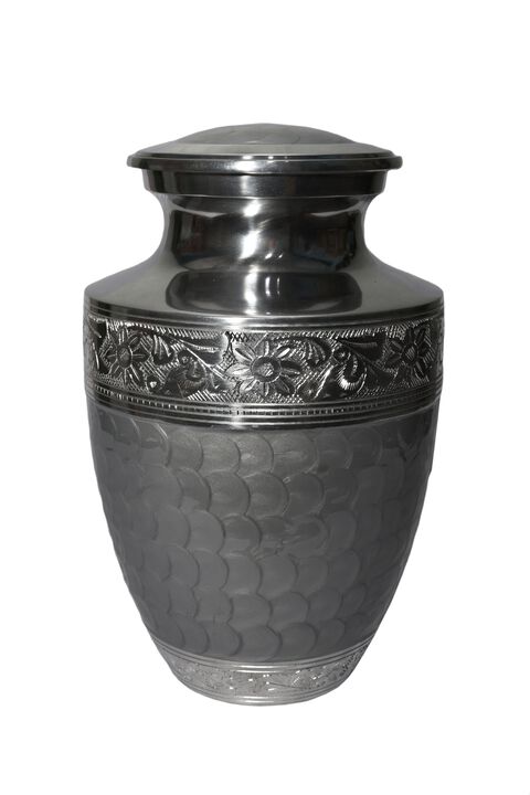 Engraved Memorial Urn with Textured