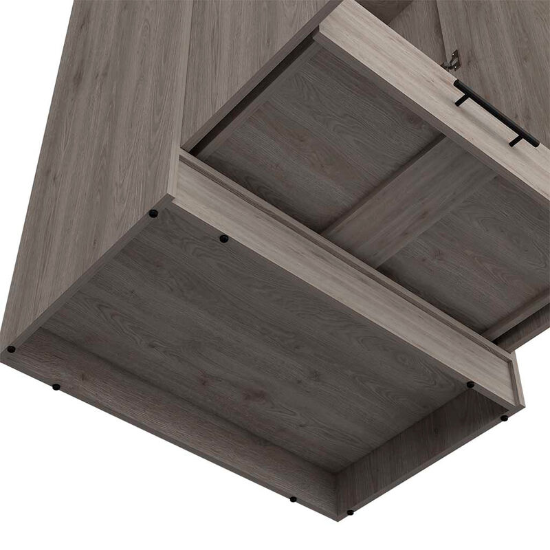 DEPOT E-SHOP Darwin  Armoire, Double Door Cabinets, Metal Rod, Metal Handle, Two Shelves, One Drawer, Light Gray