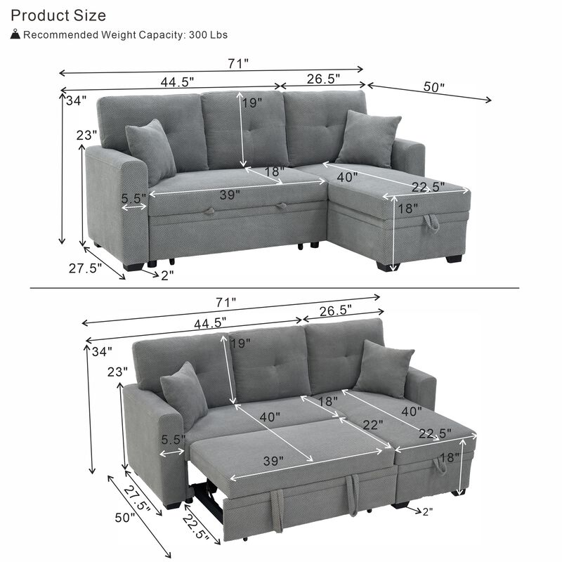 Ludfob Storage Sleeper Sofa image number 3
