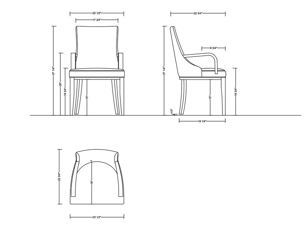 Shubert Brown Dining Arm Chair
