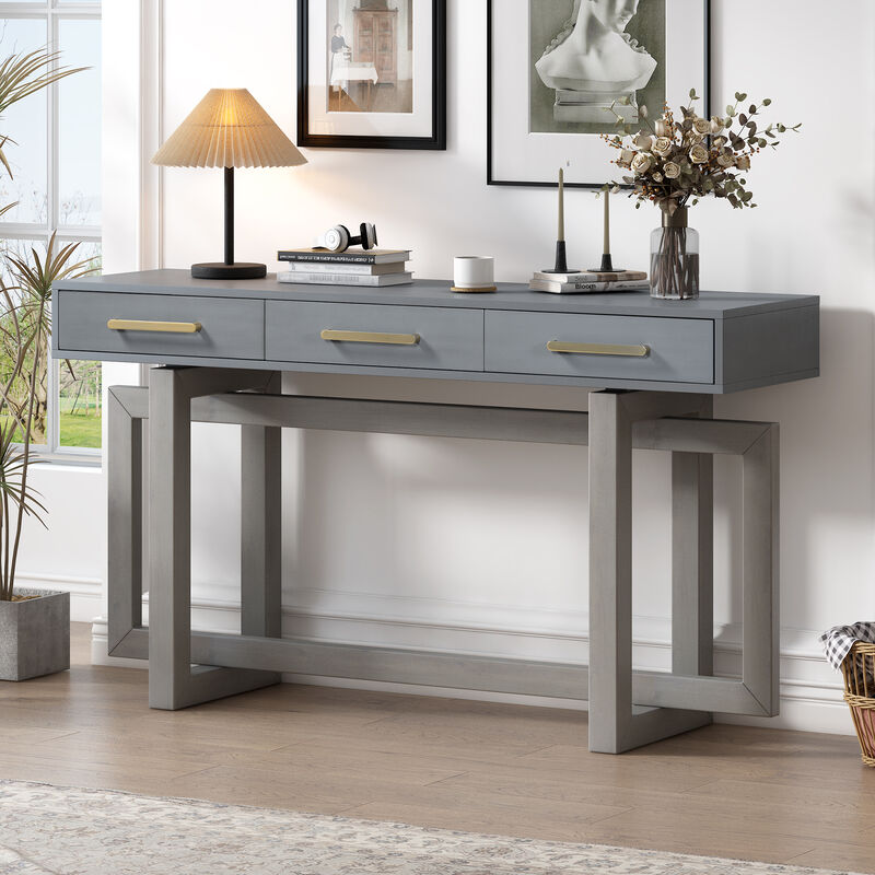 Merax Modern Console Table with Three Drawers