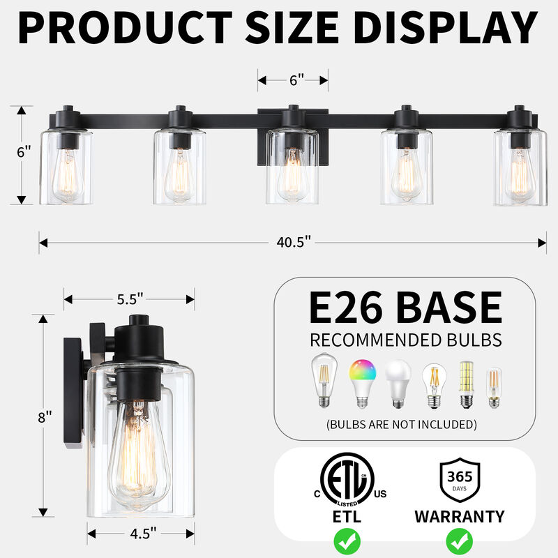 40.6" Modern 5-Light Dimmable Indoor Wall Sconce image number 2