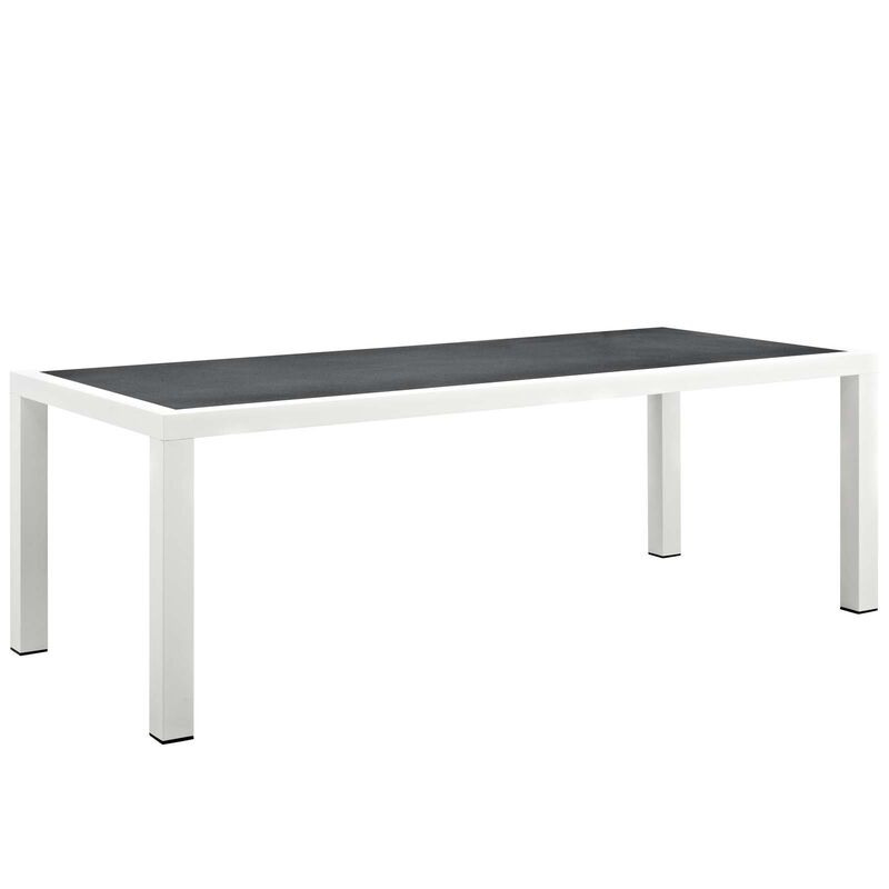 Modway - Stance 90.5" Outdoor Patio Aluminum Dining Table White Gray image number 0