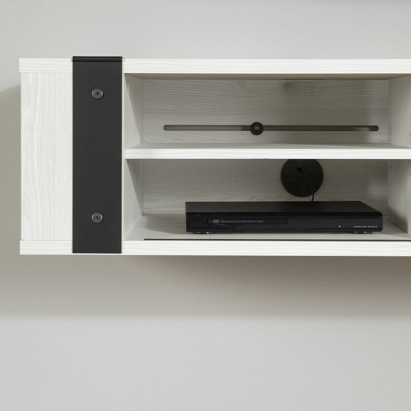 Munich Wall Mounted Media Console, White Pine