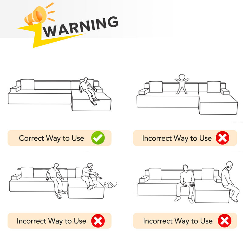 Modular Sectional Sofa with Ultra-Soft Faux Fur and Two Throw Pillows