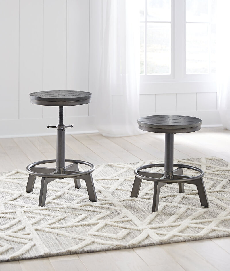 Torjin Adjustable Counter Height Backless Stool (Set of 2)