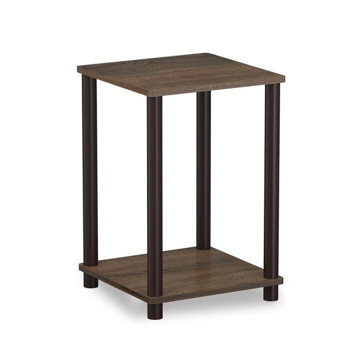 Furinno Turn-N-Tube Haydn End Table, Walnut/Brown