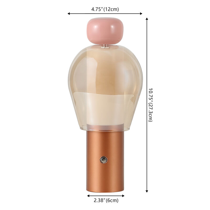 Evonne 10.75" Modern Glam Candle-Style Rechargeable/Cordless Dimmable Integrated LED Table Lamp with Touch Sensor