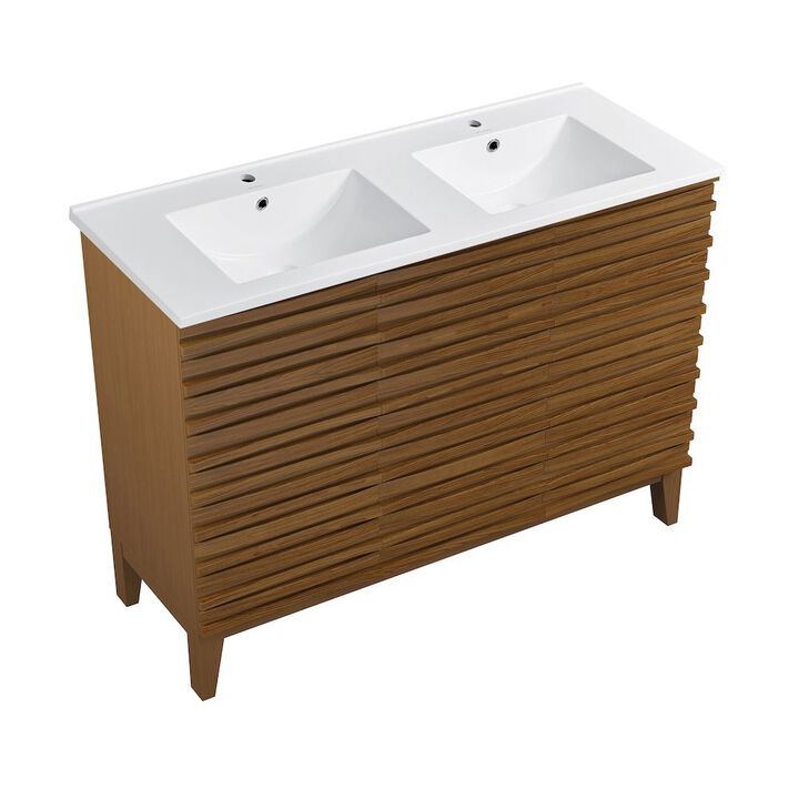 Cascade 48 in. Bathroom Vanity with 3-Hole Ceramic Sink Top