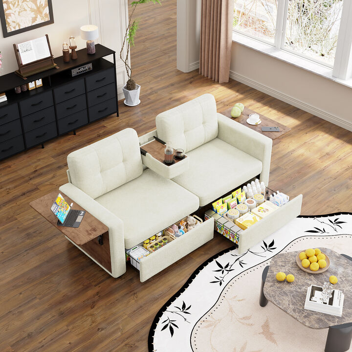 Pismeg  Pull-Out Storage Drawers Loveseat