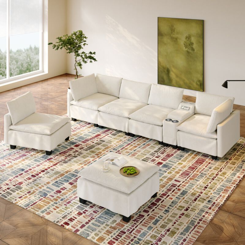 Largan U-Shaped Cloud Sectional Sofa image number 8