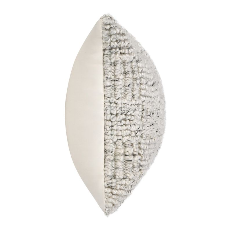 Slick Lumbar Accent Throw Pillow, 14x26 Ivory Recycled Textured Fabric - Benzara