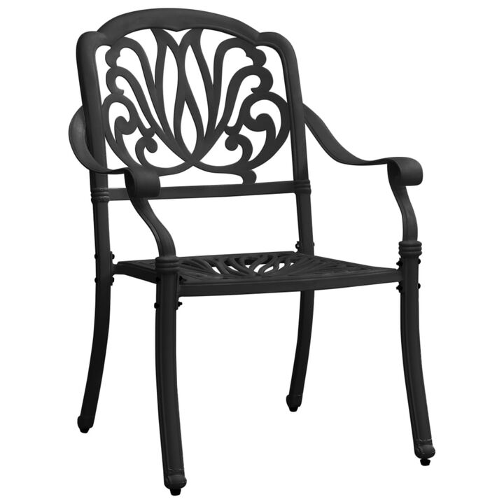 vidaXL Garden Chairs 2 pcs Cast Aluminum Black