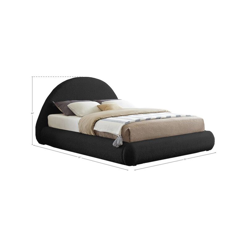 Meridian Furniture Rudy Black Teddy Fabric King Bed