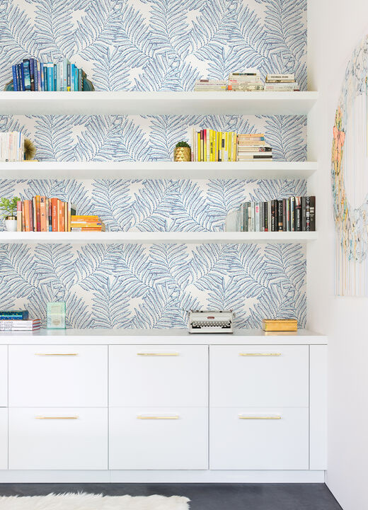 Finnley Blue Inked Fern Wallpaper