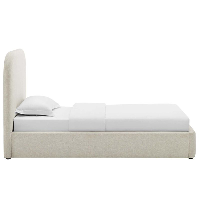 Keynote Upholstered Fabric Curved Twin Platform Bed image number 3