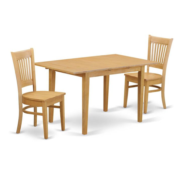 East West Furniture 3  PC  Kitchen  Table  set  -  Kitchen  dinette  Table  and  2  dinette  Chairs