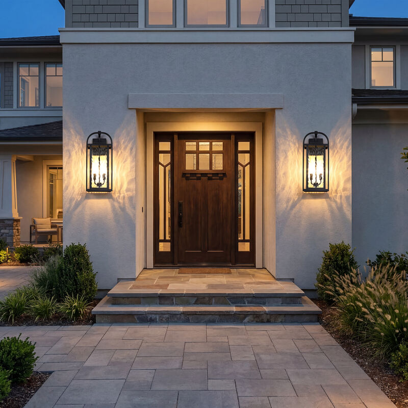 20" Modern 2-Light Outdoor Wall Lantern image number 5