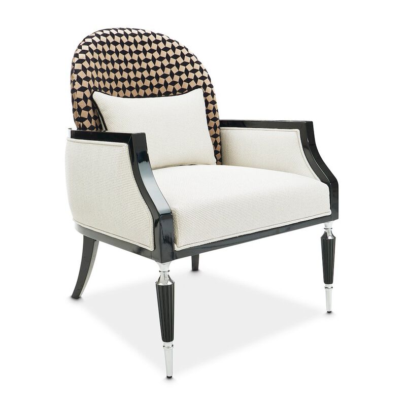 Michael Amini La Francaise Accent Chair - Cafe au Lait/Black