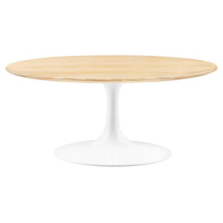 Modway Lippa Coffee Table, White Natural