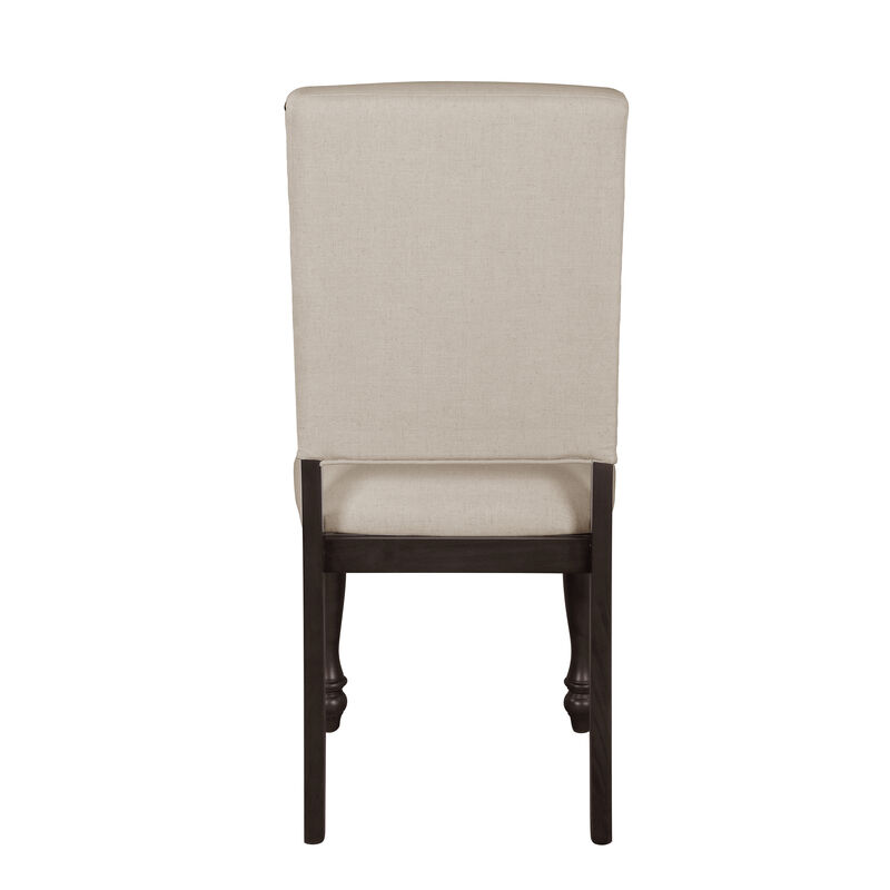 Streamdale Grayish Brown Fabric Upholstery Chairs with Wood Finish