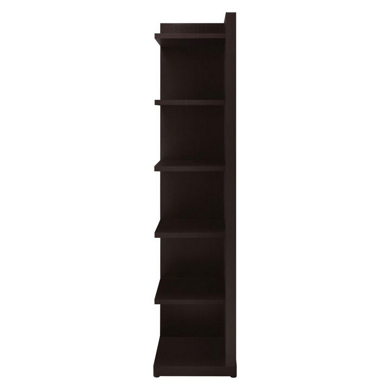 Radiant Brown Wooden Corner Bookcase
