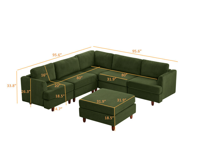 Cadkwi 6 Seaters Sectional couch image number 9