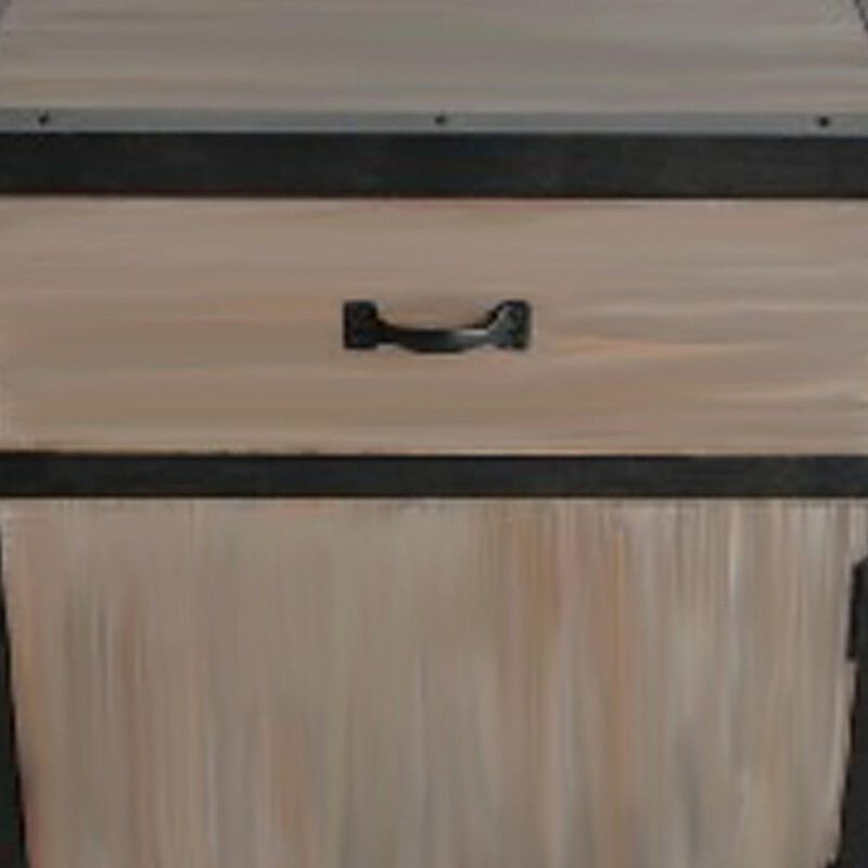 Hivvago 20 Inch  Brown Solid Wood End Table With Drawer