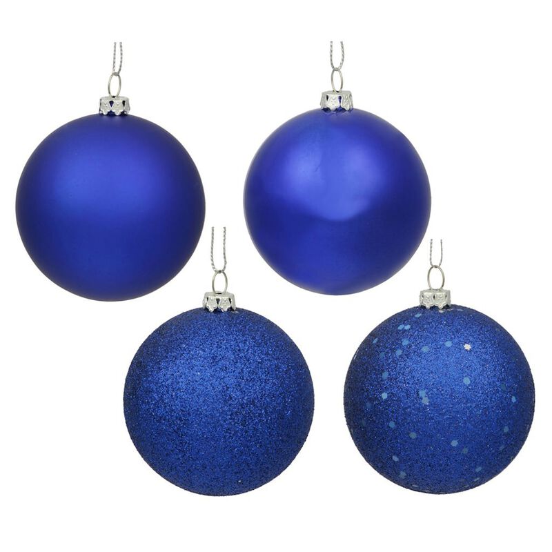 Vickerman 19614-2.75 Cobalt Matte Shiny Sequin Glitter Ball Christmas Tree Ornament (20 pack) (N590722) image number 0
